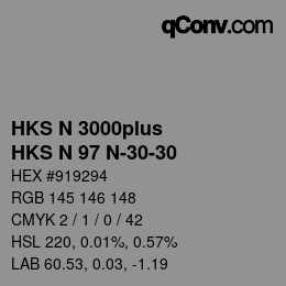 カラーコード: HKS N 3000plus - HKS N 97 N-30-30 | qconv.com