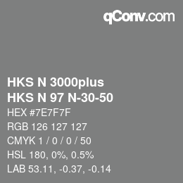 Color code: HKS N 3000plus - HKS N 97 N-30-50 | qconv.com