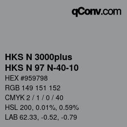 カラーコード: HKS N 3000plus - HKS N 97 N-40-10 | qconv.com