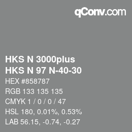 Color code: HKS N 3000plus - HKS N 97 N-40-30 | qconv.com