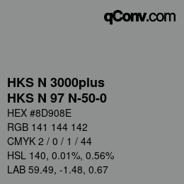 Color code: HKS N 3000plus - HKS N 97 N-50-0 | qconv.com
