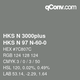 Farbcode: HKS N 3000plus - HKS N 97 N-60-0 | qconv.com