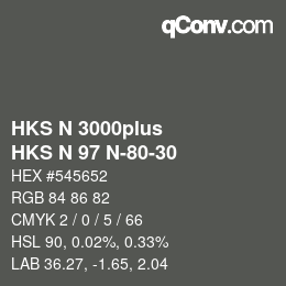 Color code: HKS N 3000plus - HKS N 97 N-80-30 | qconv.com