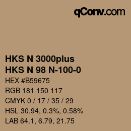 Color code: HKS N 3000plus - HKS N 98 N-100-0 | qconv.com