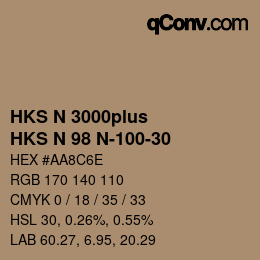 Código de color: HKS N 3000plus - HKS N 98 N-100-30 | qconv.com