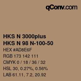 Color code: HKS N 3000plus - HKS N 98 N-100-50 | qconv.com
