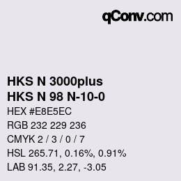 Color code: HKS N 3000plus - HKS N 98 N-10-0 | qconv.com