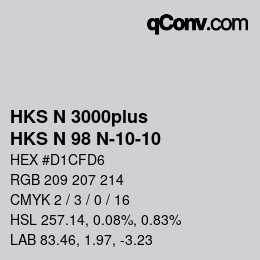 Color code: HKS N 3000plus - HKS N 98 N-10-10 | qconv.com