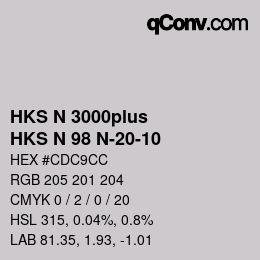 Farbcode: HKS N 3000plus - HKS N 98 N-20-10 | qconv.com
