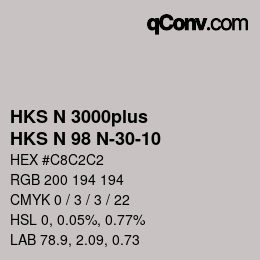 Farbcode: HKS N 3000plus - HKS N 98 N-30-10 | qconv.com