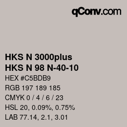 Color code: HKS N 3000plus - HKS N 98 N-40-10 | qconv.com