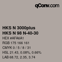 Color code: HKS N 3000plus - HKS N 98 N-40-30 | qconv.com