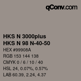 Color code: HKS N 3000plus - HKS N 98 N-40-50 | qconv.com