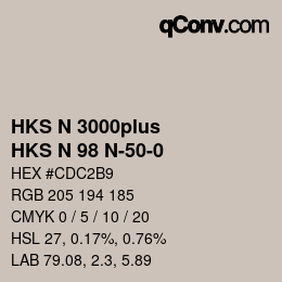 カラーコード: HKS N 3000plus - HKS N 98 N-50-0 | qconv.com