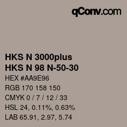 カラーコード: HKS N 3000plus - HKS N 98 N-50-30 | qconv.com