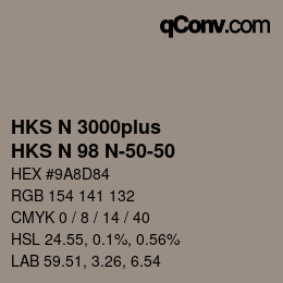 Color code: HKS N 3000plus - HKS N 98 N-50-50 | qconv.com