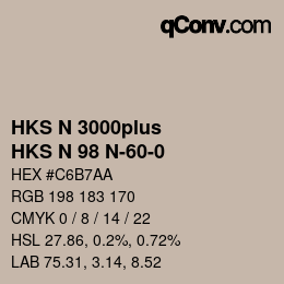 Farbcode: HKS N 3000plus - HKS N 98 N-60-0 | qconv.com