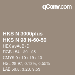 Color code: HKS N 3000plus - HKS N 98 N-60-50 | qconv.com