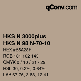 Color code: HKS N 3000plus - HKS N 98 N-70-10 | qconv.com