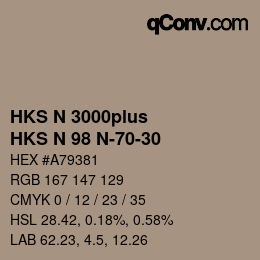 カラーコード: HKS N 3000plus - HKS N 98 N-70-30 | qconv.com