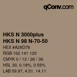 カラーコード: HKS N 3000plus - HKS N 98 N-70-50 | qconv.com