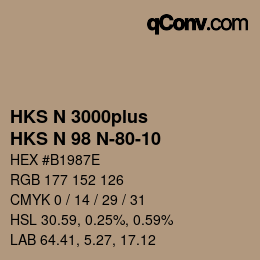 Color code: HKS N 3000plus - HKS N 98 N-80-10 | qconv.com