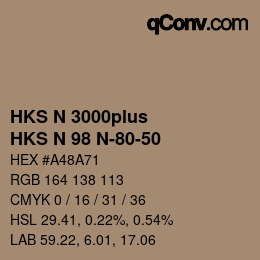 Farbcode: HKS N 3000plus - HKS N 98 N-80-50 | qconv.com