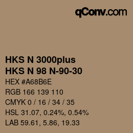 カラーコード: HKS N 3000plus - HKS N 98 N-90-30 | qconv.com