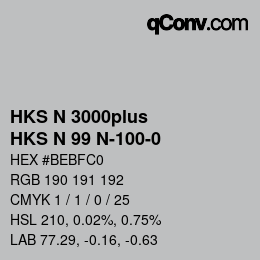 Código de color: HKS N 3000plus - HKS N 99 N-100-0 | qconv.com