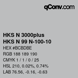 カラーコード: HKS N 3000plus - HKS N 99 N-100-10 | qconv.com