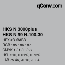 Code couleur: HKS N 3000plus - HKS N 99 N-100-30 | qconv.com