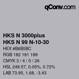 Code couleur: HKS N 3000plus - HKS N 99 N-10-30 | qconv.com