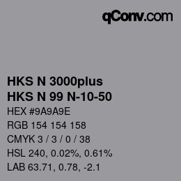 Código de color: HKS N 3000plus - HKS N 99 N-10-50 | qconv.com