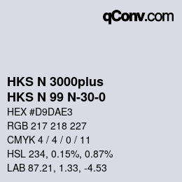 カラーコード: HKS N 3000plus - HKS N 99 N-30-0 | qconv.com