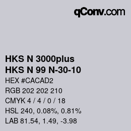 Color code: HKS N 3000plus - HKS N 99 N-30-10 | qconv.com