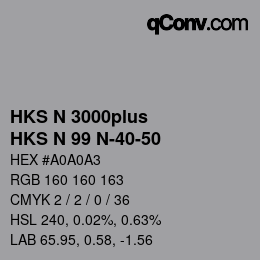 颜色代码: HKS N 3000plus - HKS N 99 N-40-50 | qconv.com