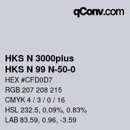 Farbcode: HKS N 3000plus - HKS N 99 N-50-0 | qconv.com