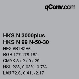 カラーコード: HKS N 3000plus - HKS N 99 N-50-30 | qconv.com