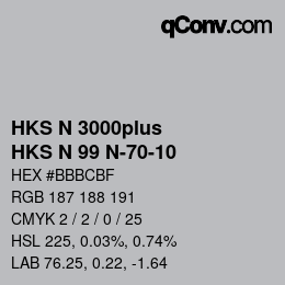 Farbcode: HKS N 3000plus - HKS N 99 N-70-10 | qconv.com