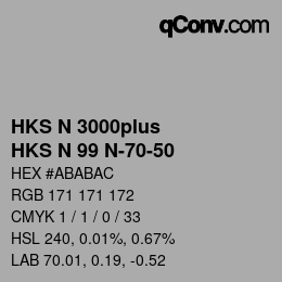 Farbcode: HKS N 3000plus - HKS N 99 N-70-50 | qconv.com