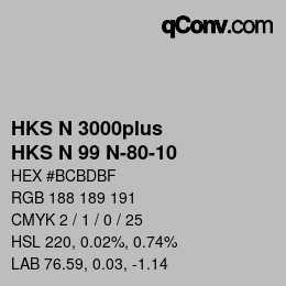 Farbcode: HKS N 3000plus - HKS N 99 N-80-10 | qconv.com
