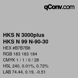 Color code: HKS N 3000plus - HKS N 99 N-90-30 | qconv.com