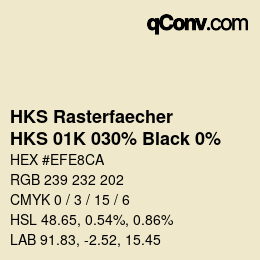 Farbcode: HKS Rasterfaecher - HKS 01K 030% Black 0% | qconv.com