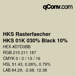 Farbcode: HKS Rasterfaecher - HKS 01K 030% Black 10% | qconv.com