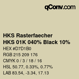 Código de color: HKS Rasterfaecher - HKS 01K 040% Black 10% | qconv.com