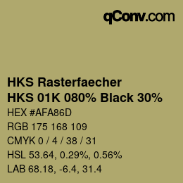 Farbcode: HKS Rasterfaecher - HKS 01K 080% Black 30% | qconv.com