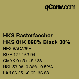 Code couleur: HKS Rasterfaecher - HKS 01K 090% Black 30% | qconv.com