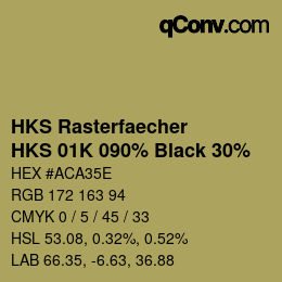 カラーコード: HKS Rasterfaecher - HKS 01K 090% Black 30% | qconv.com