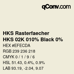 Código de color: HKS Rasterfaecher - HKS 02K 010% Black 0% | qconv.com