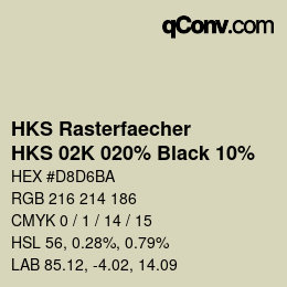 Code couleur: HKS Rasterfaecher - HKS 02K 020% Black 10% | qconv.com